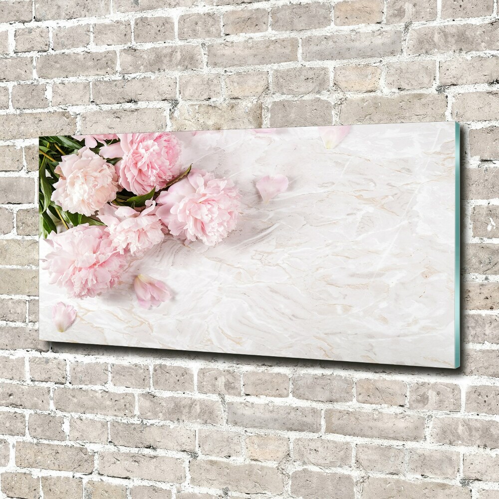 Tableau en verre Pivoines