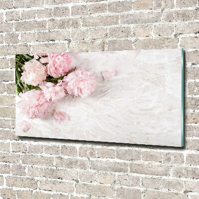 Tableau en verre Pivoines