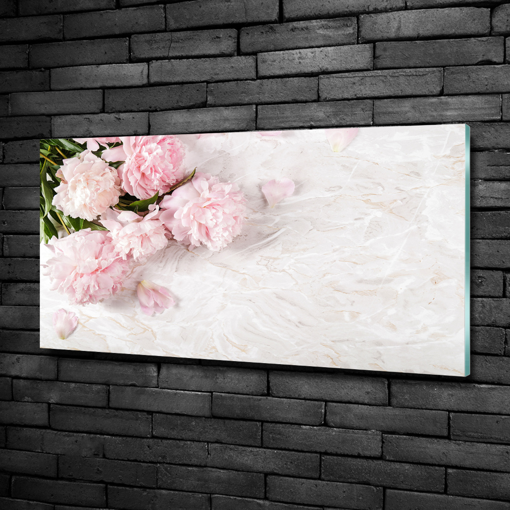 Tableau en verre Pivoines