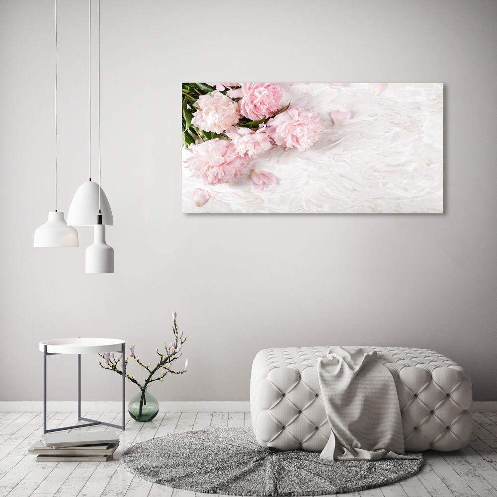 Tableau en verre Pivoines