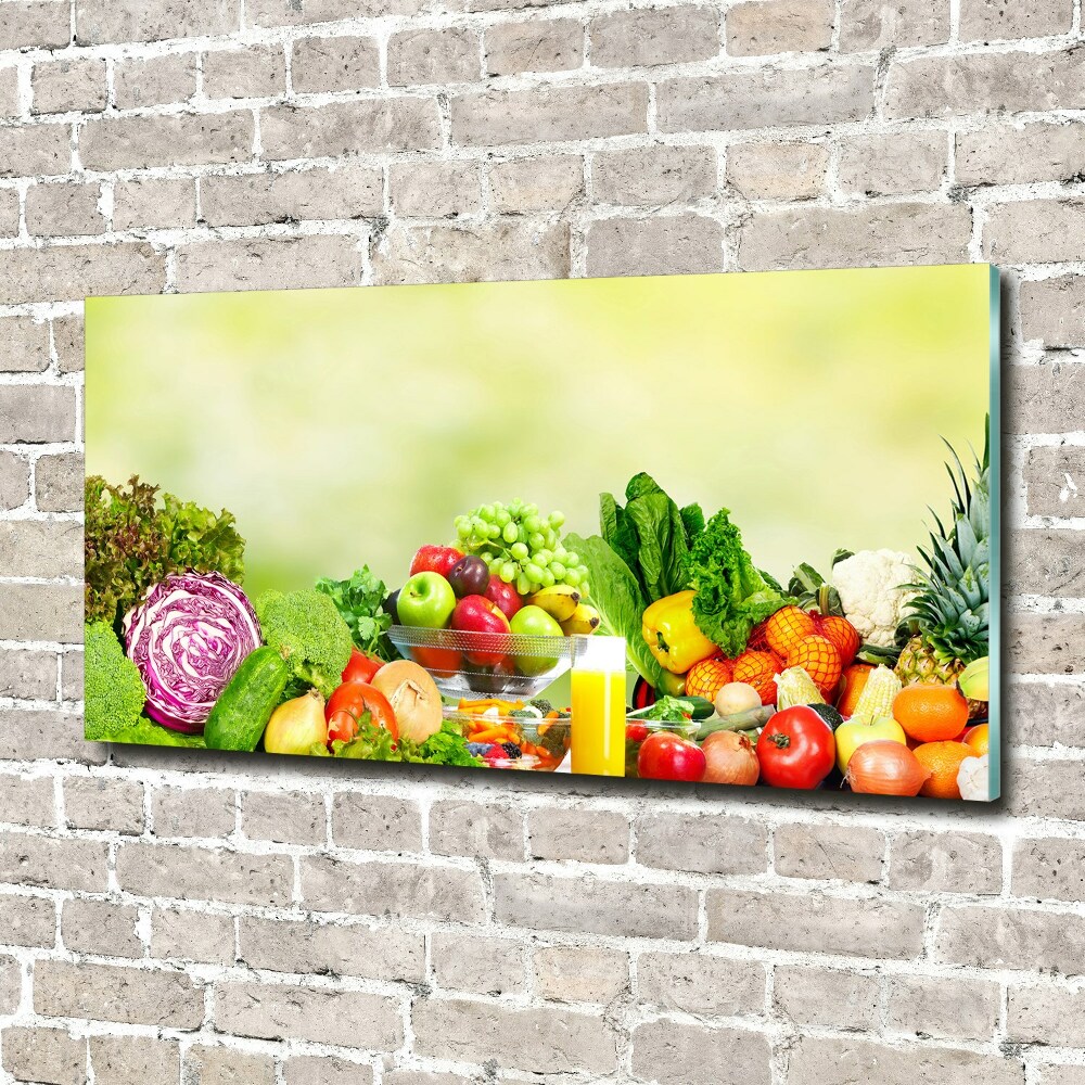 Tableau photo sur verre Légumes et fruits