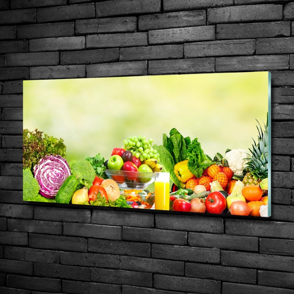 Tableau photo sur verre Légumes et fruits