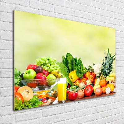 Tableau photo sur verre Légumes et fruits