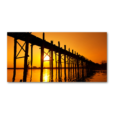 Tableau en verre Le pont du coucher de soleil