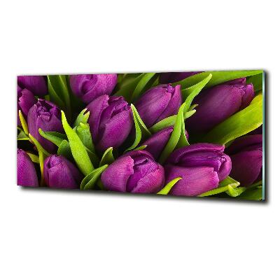 Tableau imprimé sur verre Tulipes pourpres