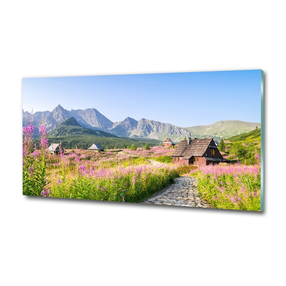 Tableau photo sur verre Chalets en montagne