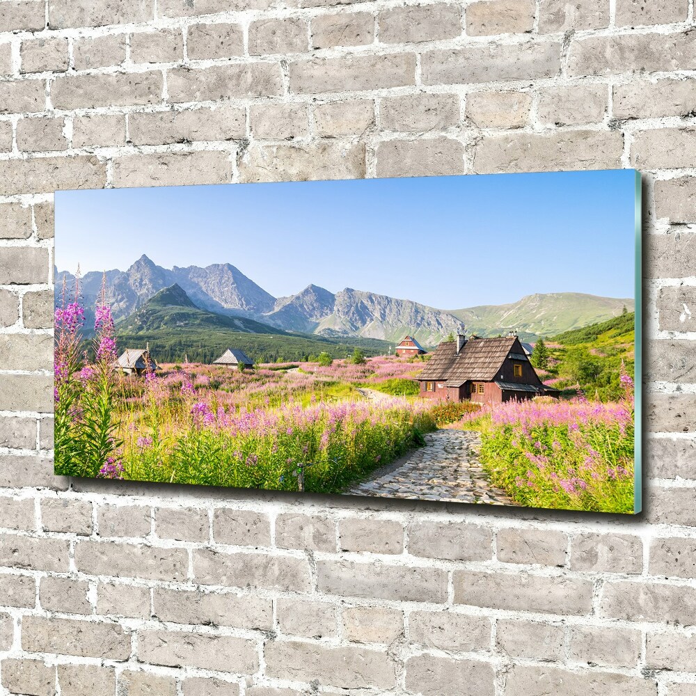 Tableau photo sur verre Chalets en montagne