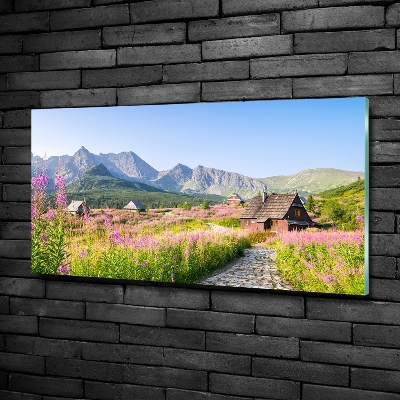 Tableau photo sur verre Chalets en montagne