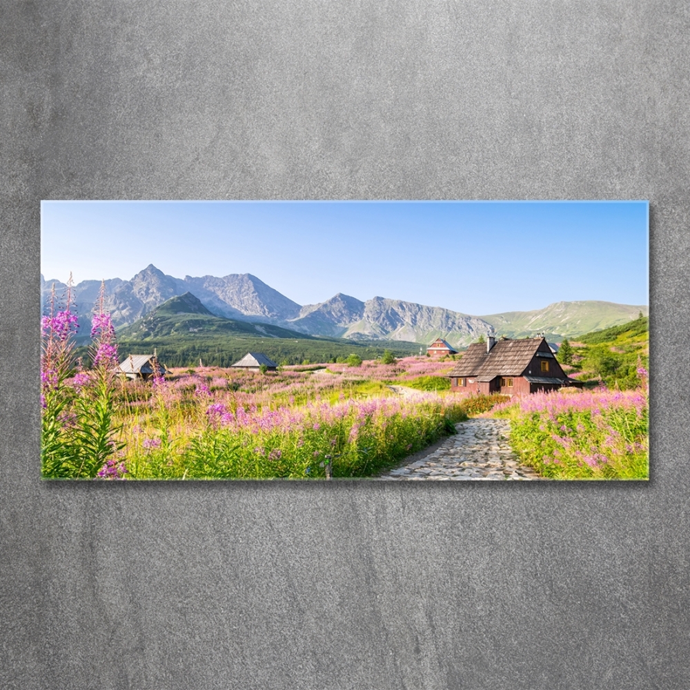 Tableau photo sur verre Chalets en montagne