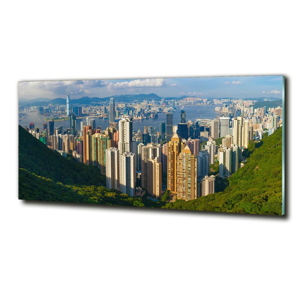 Tableau sur verre Ligne d'horizon de Hong Kong