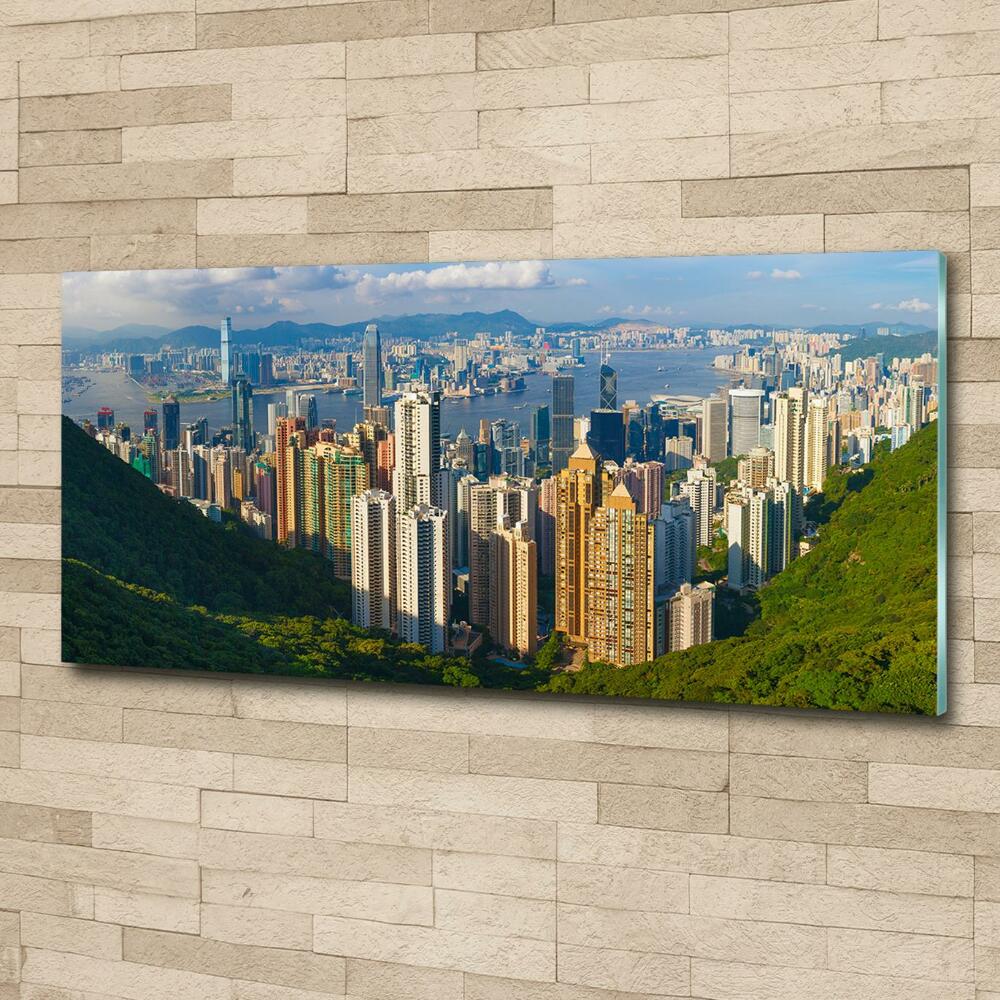 Tableau sur verre Ligne d'horizon de Hong Kong