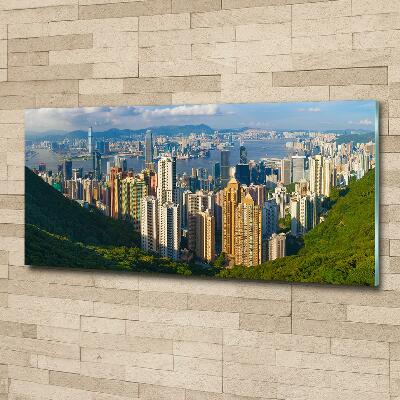 Tableau sur verre Ligne d'horizon de Hong Kong