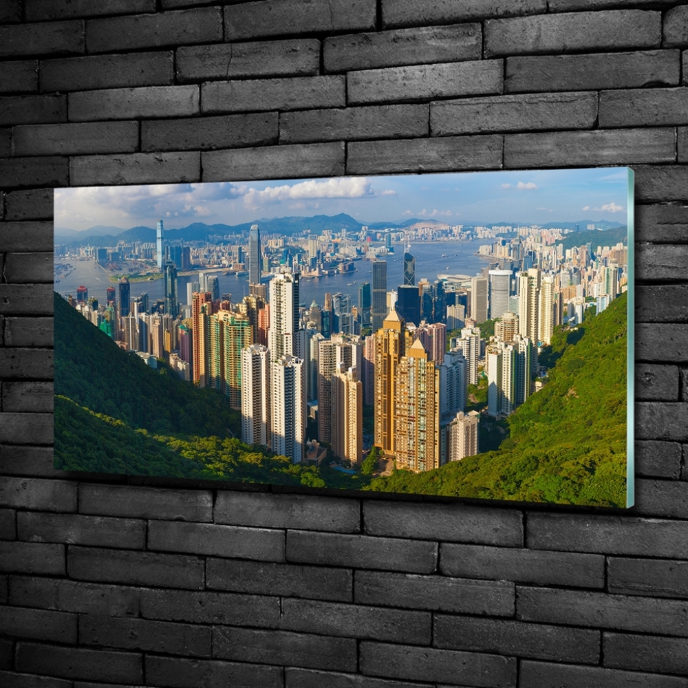 Tableau sur verre Ligne d'horizon de Hong Kong