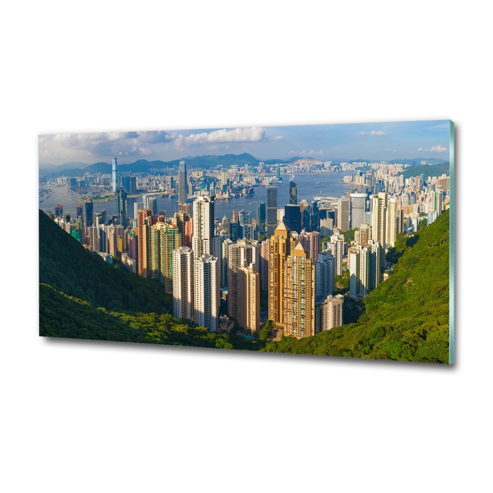 Tableau sur verre Ligne d'horizon de Hong Kong