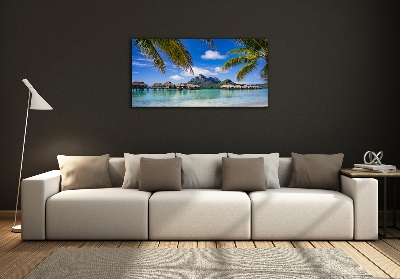 Tableau sur verre Palmiers à Bora Bora