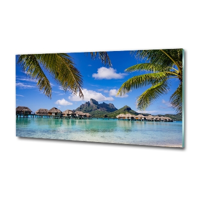 Tableau sur verre Palmiers à Bora Bora