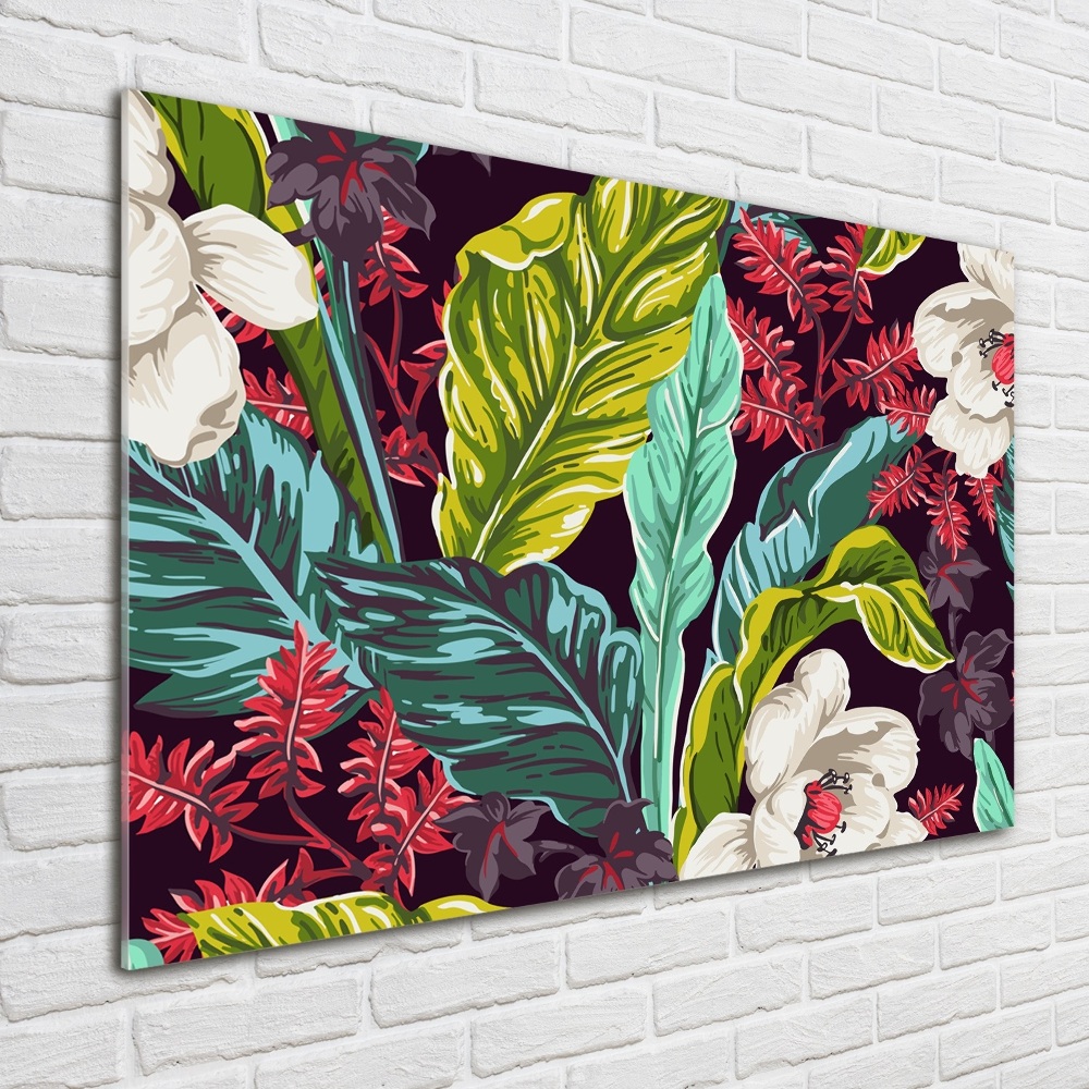 Tableau imprimé sur verre Fleurs exotiques