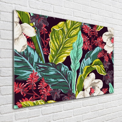 Tableau imprimé sur verre Fleurs exotiques