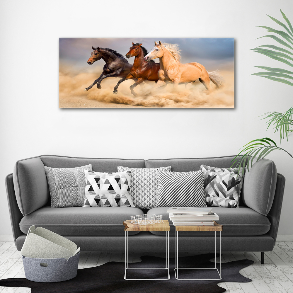 Tableau sur verre Chevaux de marche