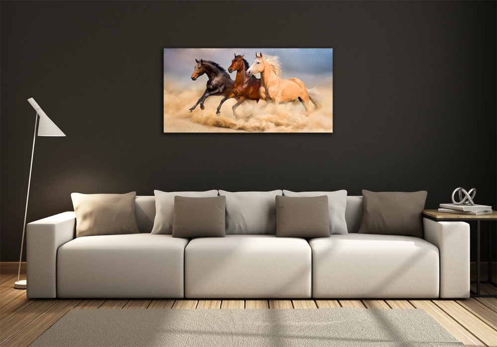 Tableau sur verre Chevaux de marche