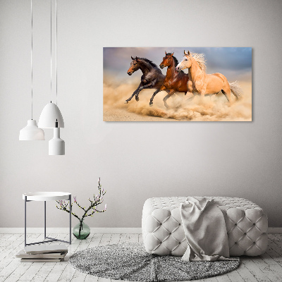 Tableau sur verre Chevaux de marche