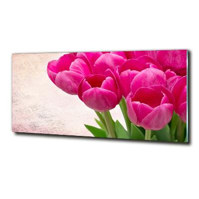 Tableau imprimé sur verre Tulipes roses