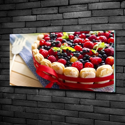 Tableau sur verre Gâteau aux fruits de la forêt