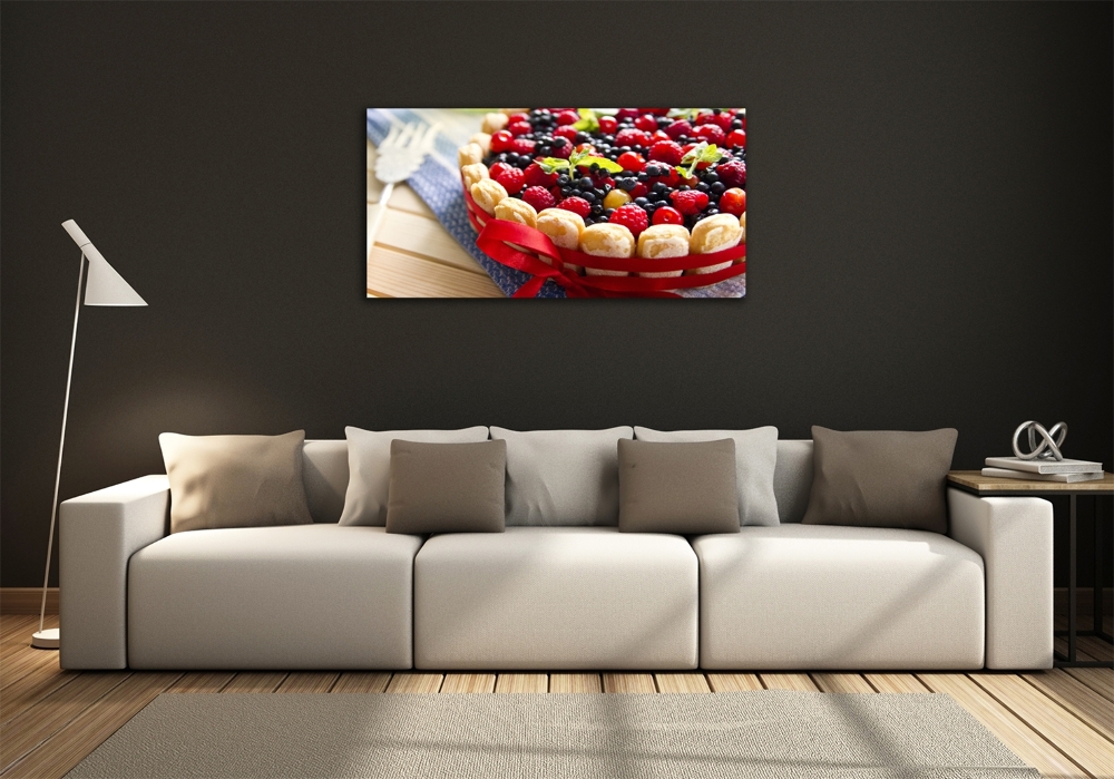 Tableau sur verre Gâteau aux fruits de la forêt