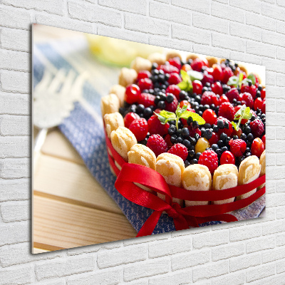 Tableau sur verre Gâteau aux fruits de la forêt