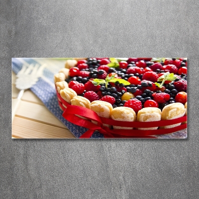 Tableau sur verre Gâteau aux fruits de la forêt