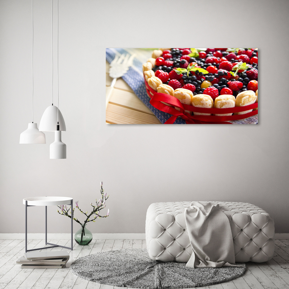 Tableau sur verre Gâteau aux fruits de la forêt