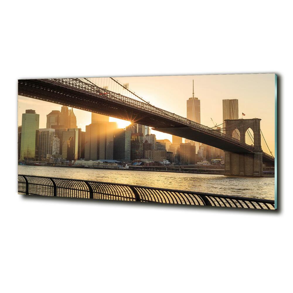 Tableau imprimé sur verre Pont de Brooklyn