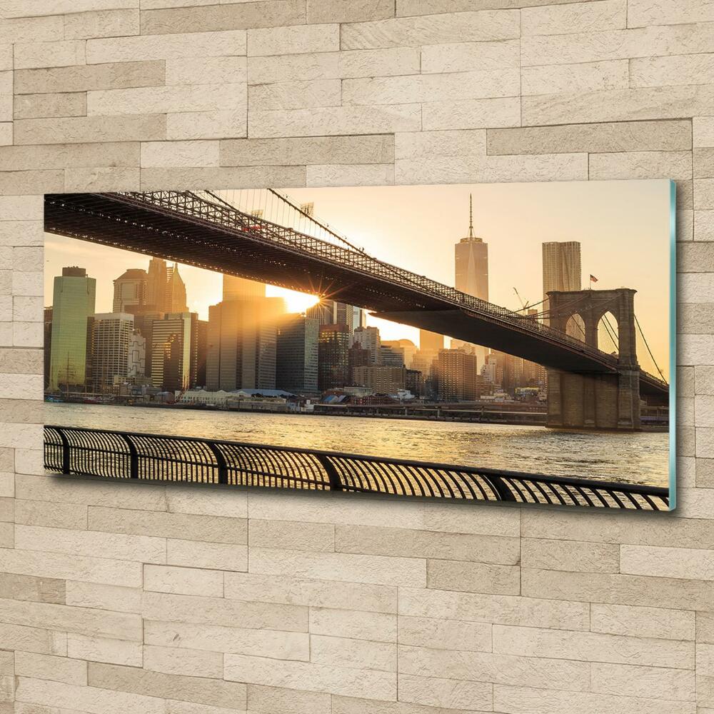 Tableau imprimé sur verre Pont de Brooklyn