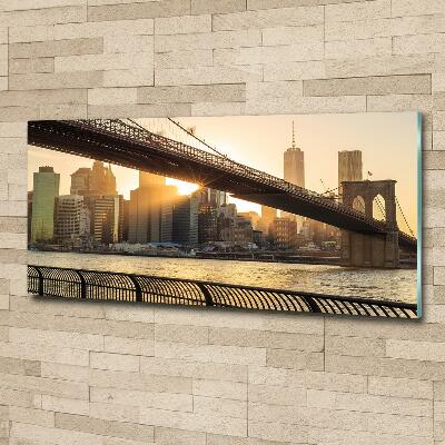 Tableau imprimé sur verre Pont de Brooklyn