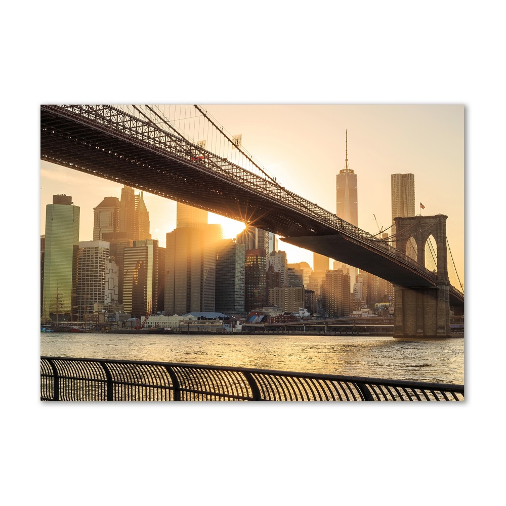 Tableau imprimé sur verre Pont de Brooklyn