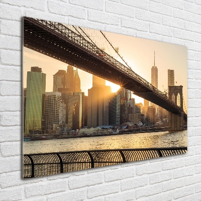 Tableau imprimé sur verre Pont de Brooklyn