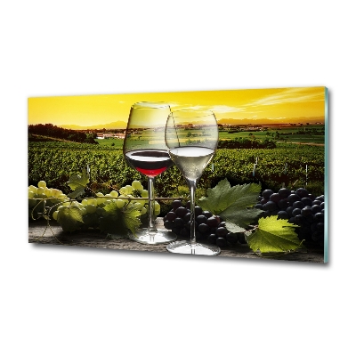 Tableau sur verre Vin et raisins