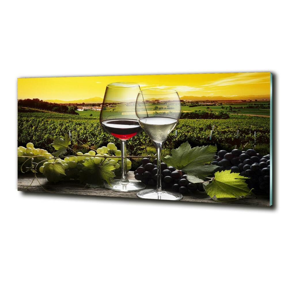 Tableau sur verre Vin et raisins