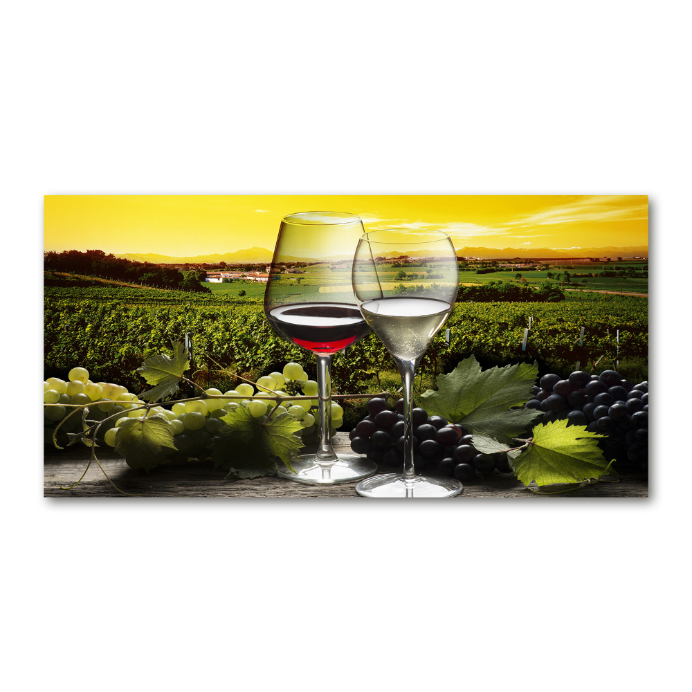 Tableau sur verre Vin et raisins