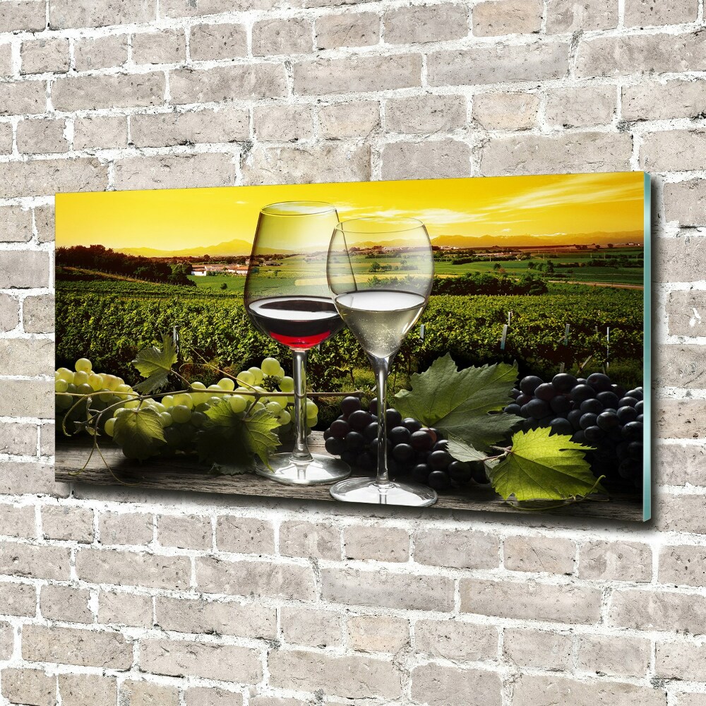 Tableau sur verre Vin et raisins