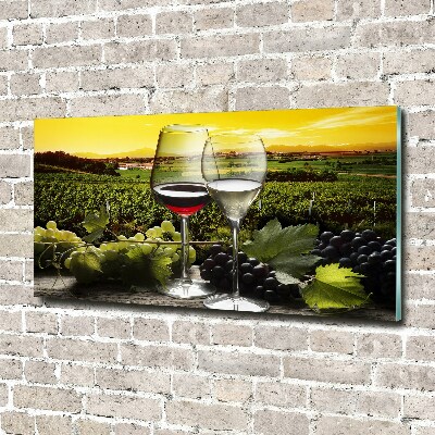 Tableau sur verre Vin et raisins