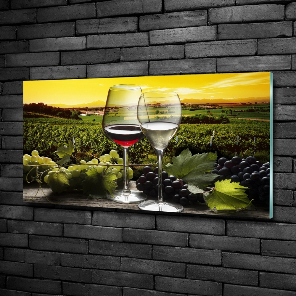 Tableau sur verre Vin et raisins