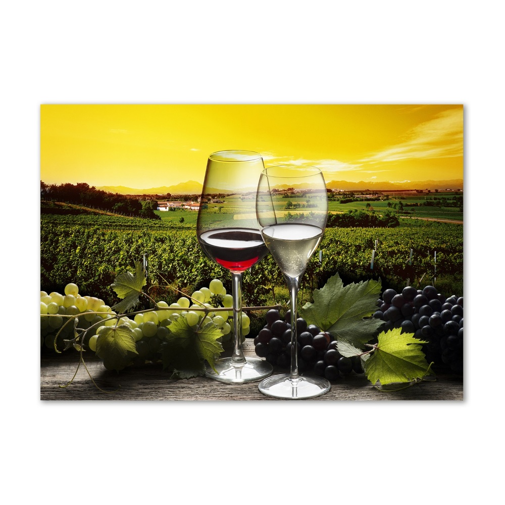 Tableau sur verre Vin et raisins