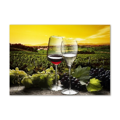 Tableau sur verre Vin et raisins