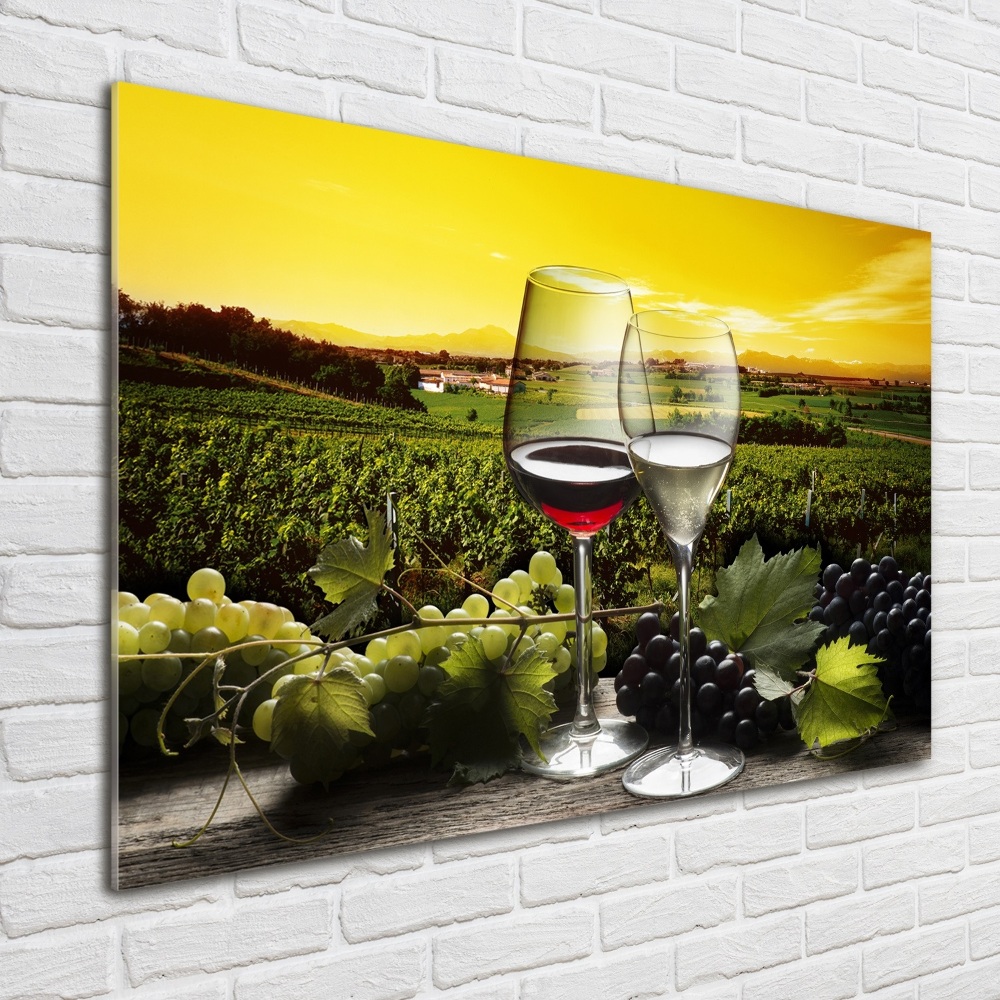 Tableau sur verre Vin et raisins