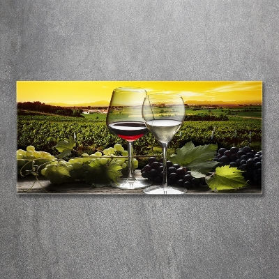 Tableau sur verre Vin et raisins