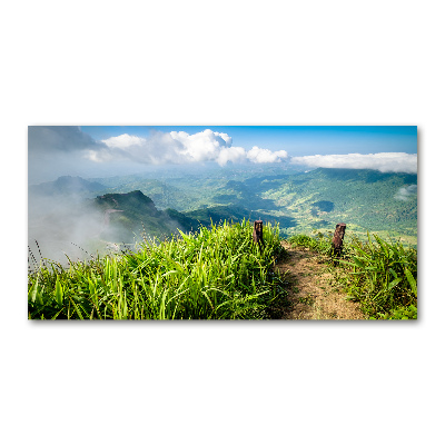 Tableau photo sur verre Sentier au sommet