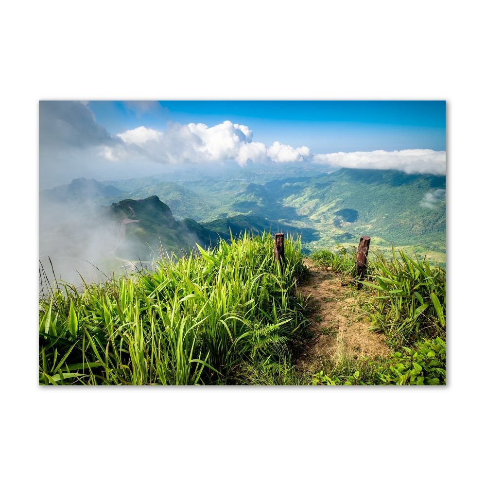 Tableau photo sur verre Sentier au sommet