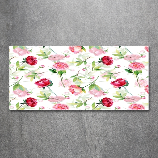 Tableau imprimé sur verre Pivoines roses