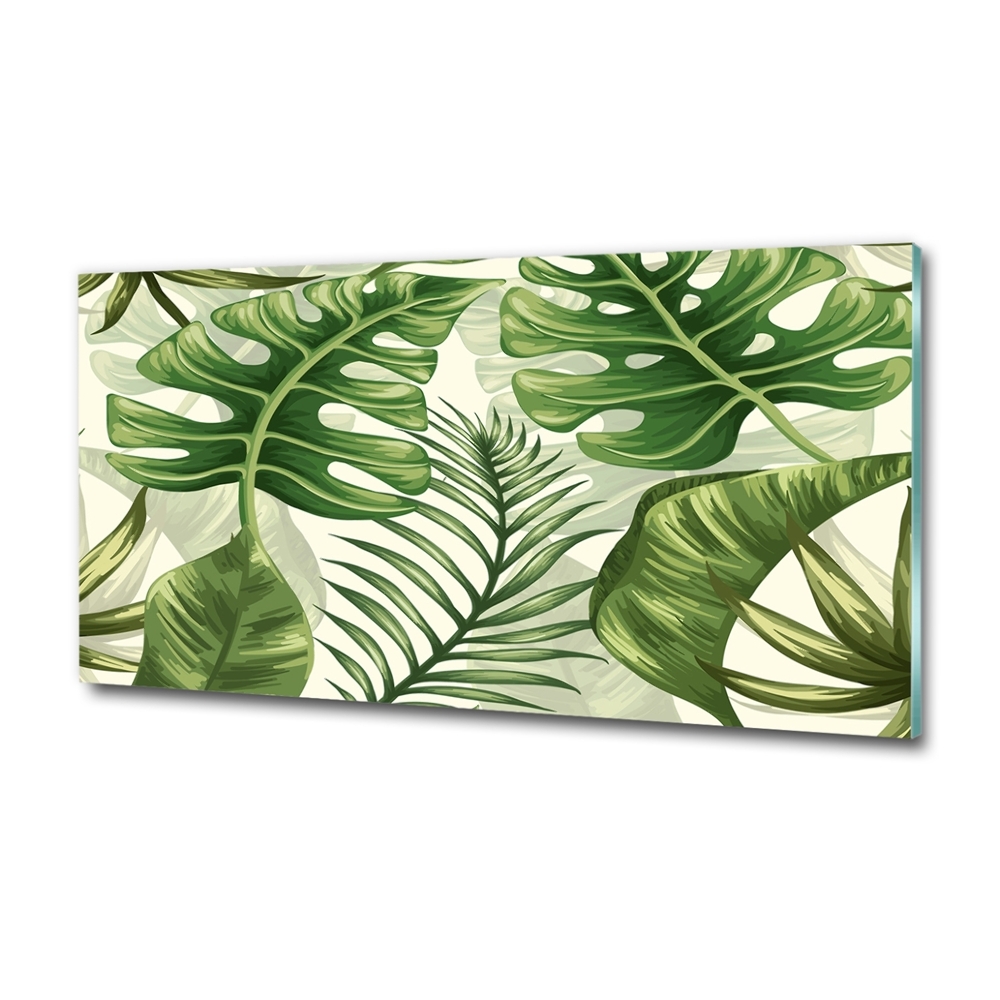 Tableau imprimé sur verre Feuilles tropicales